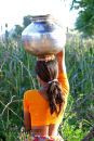 Village girl returning from the well. Rajistan. India 