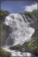Lady at the waterfall