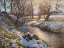 Winter by the Quharity Burn. SOLD