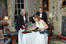 Shannon Pisarsky signs the register at Traquair House 