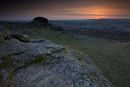 Hay Tor (Main Tor) Sunset - with People