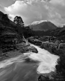 Looking down Glen Etive with the River in spate
