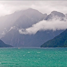 Milford Sound Entrance. New Zealand.