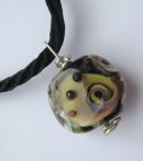 Black custard swirl focal bead on black cord ..£35.00 (P2)