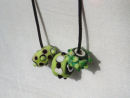 Silver core green beads