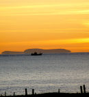 Winter sunset from a caravan