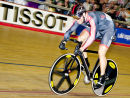 Sir Chris Hoy sprints for the line