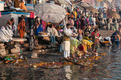 Bathing in the Ganges at Sunrise, Varanasi