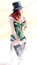 Eliza Burlesque in green corset