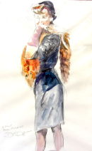 Life drawing in vintage 40s fashion