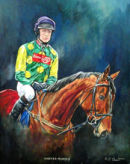Master Minded and Ruby Walsh
oil on canvas 20 x 16 inches
A.J.Dent