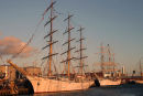 Dar Mlodziezy Dock 3  with Tall Ship Statsraad Lehmkuhl astern