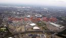 PIC SHOWS:- Latest aerial views of the Olympic site
