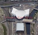 PIC SHOWS:- Latest aerial views of the Olympic site