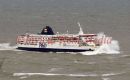 P&O ferries arrive at Dover, Kent, UK in bad weather.