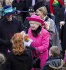The Queen and Prince Phillip at Flitcham Church on the Sandringham Estate, UK