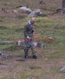 PICS SHOW;Prince Charles mushroom picking near loch muick Saturday afternoon prefering this ,rather than joining the rest of the royals on a grouse shoot on he moors near Corgarf Castle