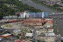 PIC SHOWS:-aerial shot of Battersea power station, London