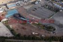 PIC SHOWS:- Aerial view of the remains of the wooden rollercoaster at Dreamland, Margate that still has a preservation order on it.