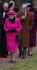 The Queen and Prince Phillip at Flitcham Church on the Sandringham Estate, UK