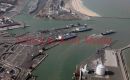 PIC SHOWS:- AERIAL VIEW OF CALAIS HARBOUR