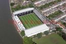 PIC SHOWS:- aerial view of Fulham FC ground.