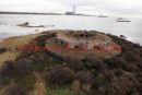 Pic shows:- aerial view of Hoo Napoleonic fort, Medway, Kent. 1870s gun fort, later used as an observation post in WW2.