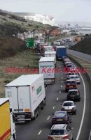 PIC SHOWS;EASTER GETAWAY; QUEING TRAFFIC TRYING TO GET INTO DOVER DOCKS TODAY GOOD FRIDAY,FROM DOVER HILL 