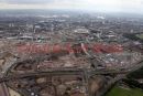 PIC SHOWS ;AERIAL PICS OF THE OLYMPIC SITE TAKEN 23/7/09