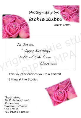 Vouchers are customised for the personal touch