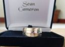 18 Carat white/yellow Gents wed band