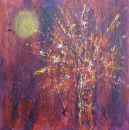 Burgundy tree with sun