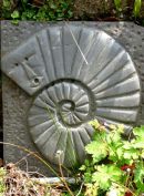 'Ammonite man', slate, 36x42cm SOLD