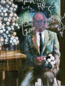 Linus Pauling in his Studio with Atomic Models