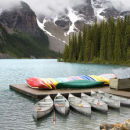 Lake Moraine under low cloud