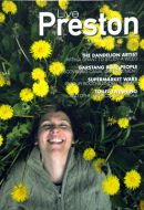 Artist Rebecca Chesney on the front cover of 'Live Preston' magazine. June 2011.