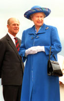 HRH The Queen at the unveiling of the Eric Morecambe Statue in Morecambe.
