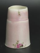 Thrown porcelain flower vase. 15cm (approx).