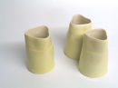Thrown porcelain flower vase group. 15cm (approx).