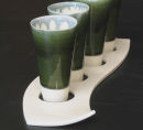 Thrown porcelain shot 'glass' set (detail).