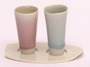 Thrown porcelain shot 'glass' set.