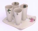 Thrown porcelain shot 'glass' set.
