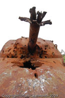 Tank used for target practice, Castlemartin Range, Pembrokeshire