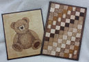 Teddy Bear plaque and chequered cheeseboard